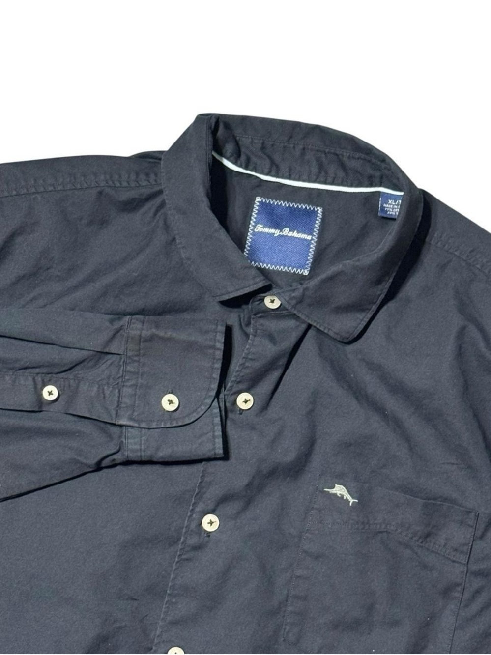 Tommy Bahama Island Casual Shirt Men Size XL Blue Button-Down Collar